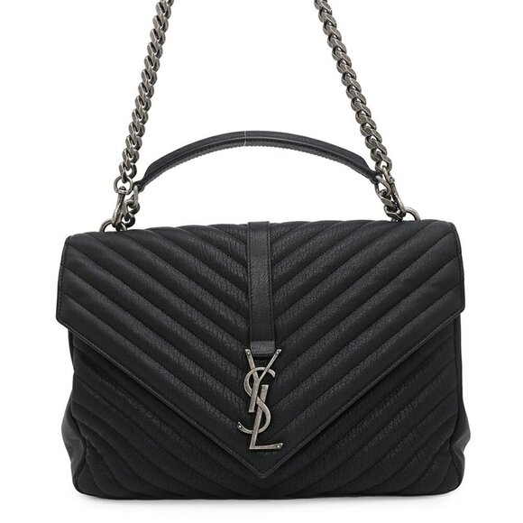 SAINT LAURENT Black Leather Bag - Picture 1 of 16